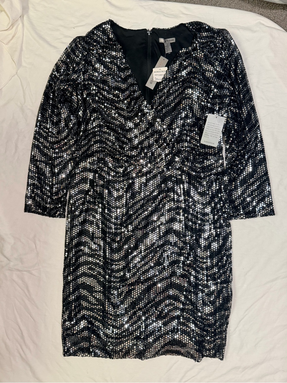NWT Love By Design black / silver zebra sequin mini dress size 1X